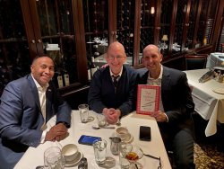 Gettinger (center) with two other 2012-2013 Fellows: Hassan Tetteh (left) and Stephen Ferrara (right). Photo courtesy Andy Gettinger